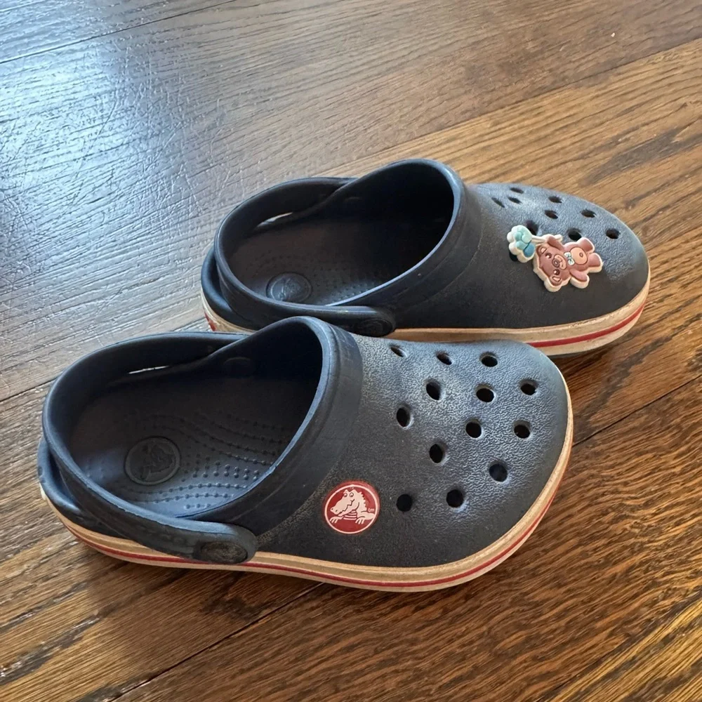 Crocs Kids Navy Clogs with Bear Charm